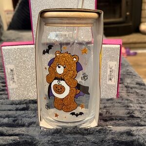 Care Bears Halloween Glass Tumbler w/ Bamboo Lid & Straw – Spooky Cute 🎃🦇